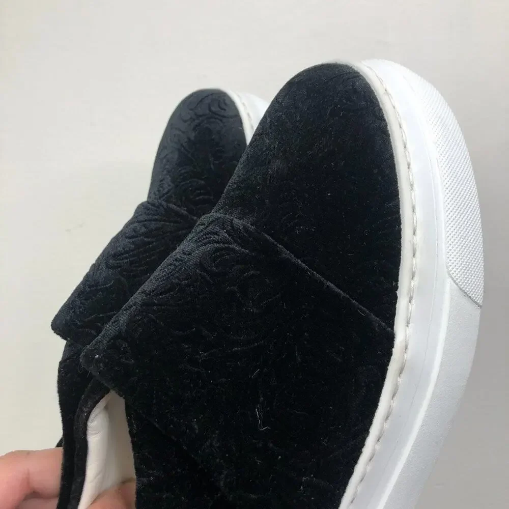 Lewit 'Arlo' Slip On Black Velvet Platform Sneakers Size EU 38.5/US 8